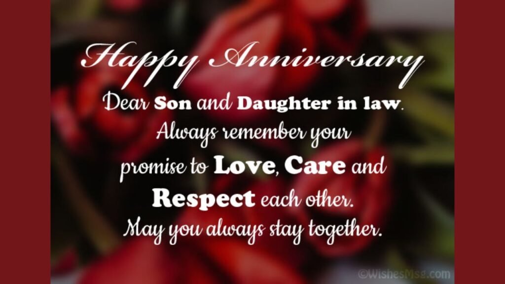 Happy Anniversary Wishes for Daughter and Son-in-Law