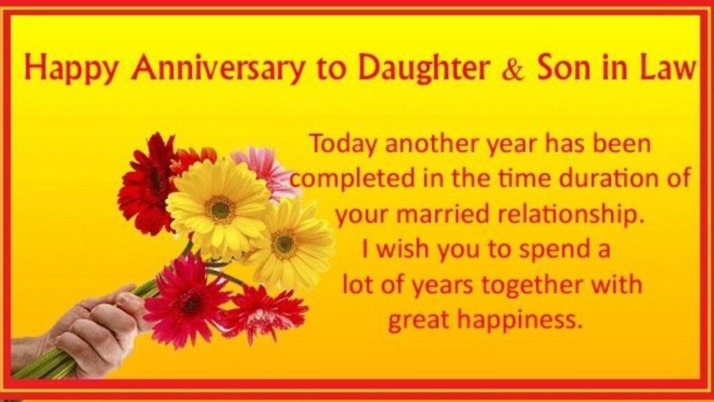 Happy Anniversary Wishes in English to your Daughter and Son-in-Law