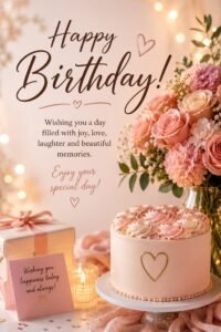 woman happy birthday