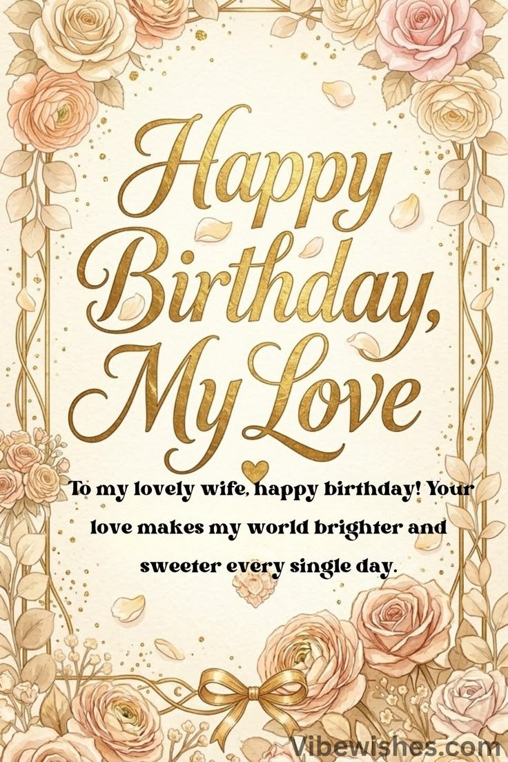 Birthday card wishes for wife with love