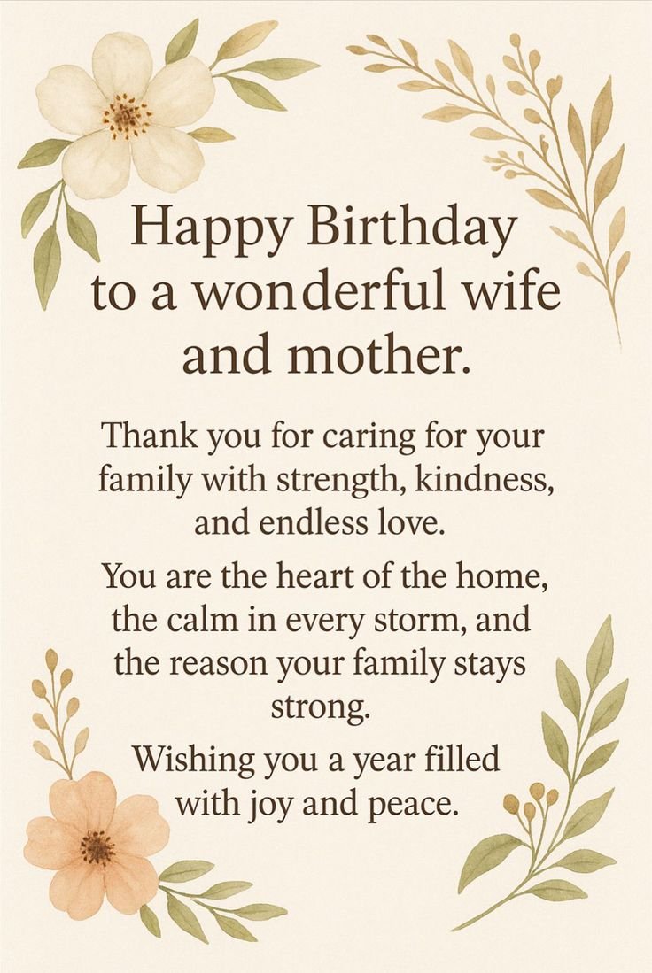 Heartfelt Birthday Wishes for Wife and Mom