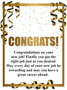 Congratulations on New Job Messages