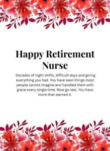 Retirement Wishes for Nurse