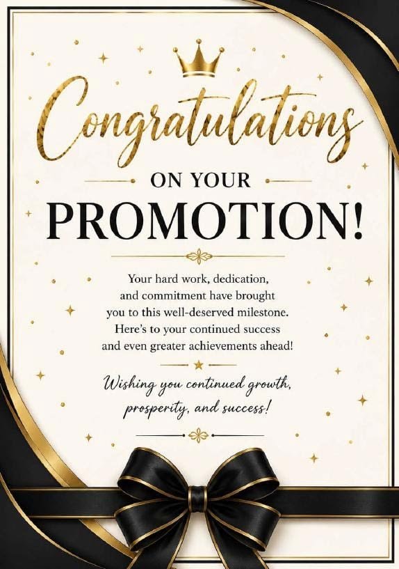Congratulations on Promotion Messages