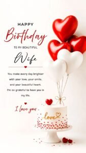 Birthday card wishes for wife with love