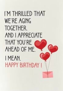 Short Funny Birthday Wishes for Husband from Wife