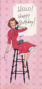 woman happy birthday