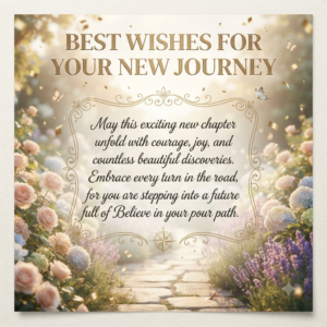 best wishes for your new journey