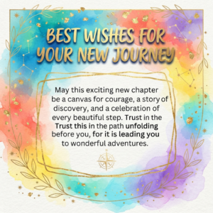 best wishes for your new journey