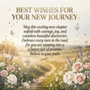 best wishes for your new journey