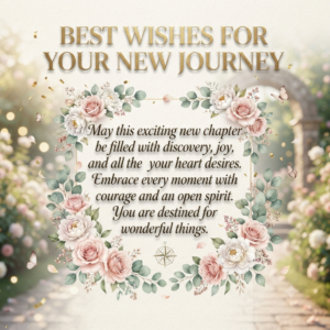 best wishes for your new journey