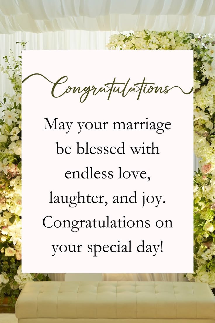 how to congratulate someone on a marriage​